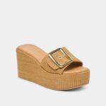DOLCE VITA Jilian Wedges – Mocha Raffia